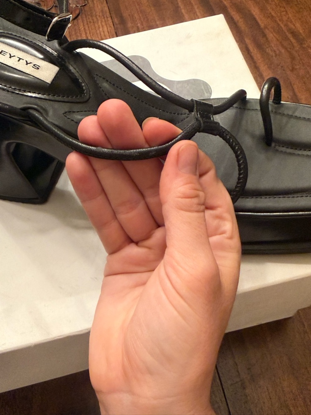 NWT Eytys Black Square-Toe Heels - Picture 6 of 8